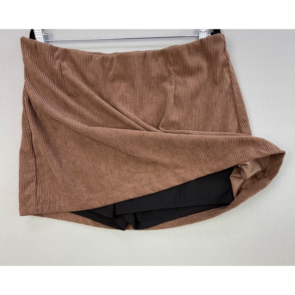 Halara High Waisted 2 in 1 A-Line Corduroy Mini Skort Ribbed Active Office XL - Picture 6 of 15